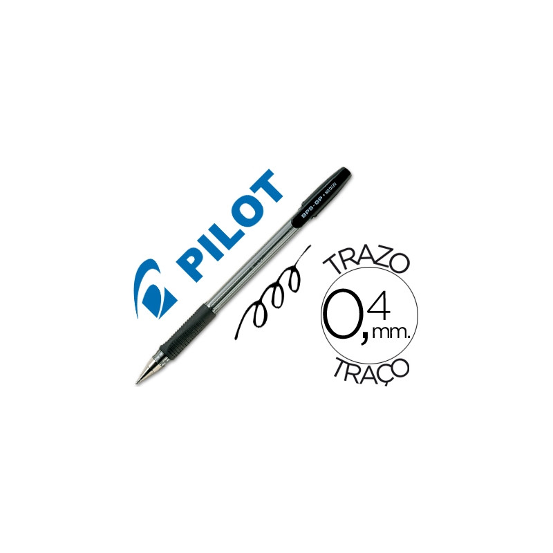 BOLIGRAFO PILOT BPS-GP NEGRO SUJECION DE CAUCHO TINTA BASE DE ACEITE CON CAPUCHON