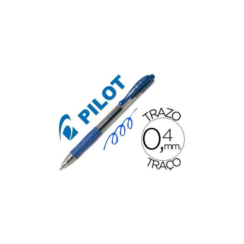 BOLIGRAFO PILOT G-2 AZUL TINTA GEL RETRACTIL SUJECION DE CAUCHO