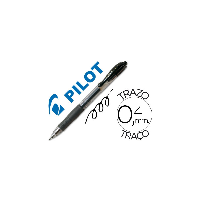 BOLIGRAFO PILOT G-2 NEGRO TINTA GEL RETRACTIL SUJECION DE CAUCHO