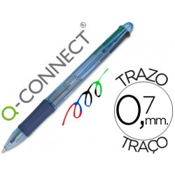 BOLIGRAFO Q-CONNECT 4 EN 1 TINTA 4 COLORES RETRACTIL CON SUJECION DE CAUCHO