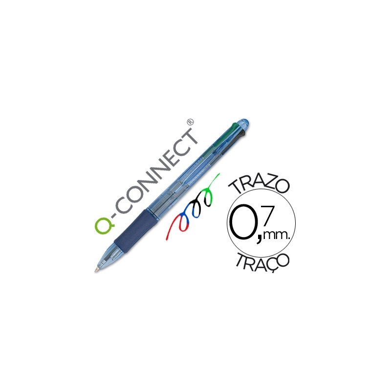 BOLIGRAFO Q-CONNECT 4 EN 1 TINTA 4 COLORES RETRACTIL CON SUJECION DE CAUCHO