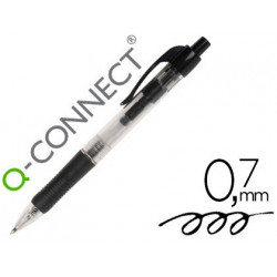 BOLIGRAFO Q-CONNECT RETRACTIL CON SUJECION DE CAUCHO TINTA ACEITE 0,7 MM COLOR NEGRO