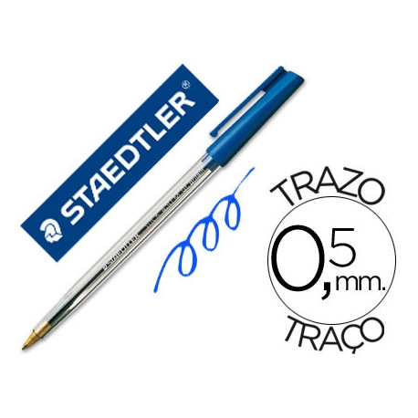 BOLIGRAFO STAEDTLER STICK AZUL CON CAPUCHON