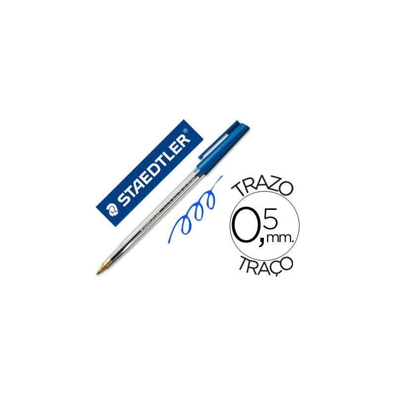 BOLIGRAFO STAEDTLER STICK AZUL CON CAPUCHON