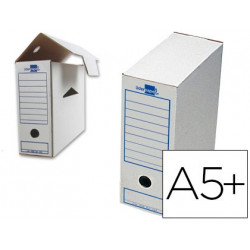 CAJA ARCHIVO DEFINITIVO LIDERPAPEL 103 CUARTO CARTON RECICLADO 325G/M2 LOMO 105 MM BLANCO 278X105X21