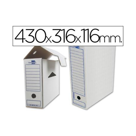 CAJA ARCHIVO DEFINITIVO LIDERPAPEL 106 LISTADOS DE ORDENADOR CARTON RECICLADO 325G/M2 BLANCO 430X116