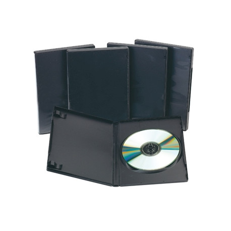 CAJA DVD Q-CONNECT -CON INTERIOR NEGRO -PACK DE 5 UNIDADES