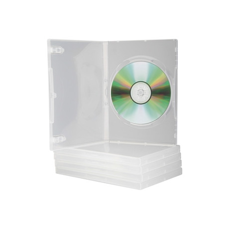 CAJA DVD Q-CONNECT TRANSPARENTE PACK DE 5 UNIDADES