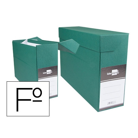 CAJA TRANSFERENCIA LIDERPAPEL FOLIO LOMO 118 MM COLOR VERDE 390X118X260 MM