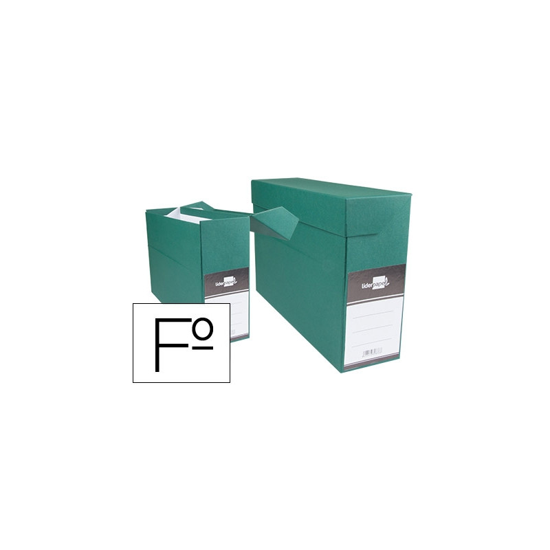 CAJA TRANSFERENCIA LIDERPAPEL FOLIO LOMO 118 MM COLOR VERDE 390X118X260 MM