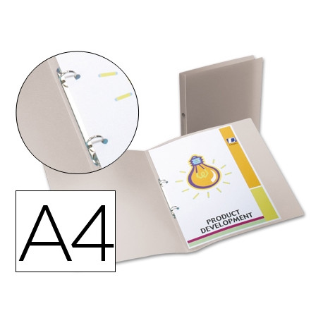 CARPETA LIDERPAPEL 2 ANILLAS REDONDAS MINI 15 MM 49074 POLIPROPILENO DIN A4 TRANSPARENTE