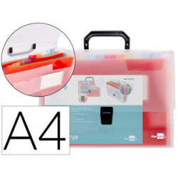 CARPETA LIDERPAPEL CLASIFICADOR FUELLE 45144 POLIPROPILENO A4 TRANSPARENTE CON ASA SPECTRAFILE 26 DP