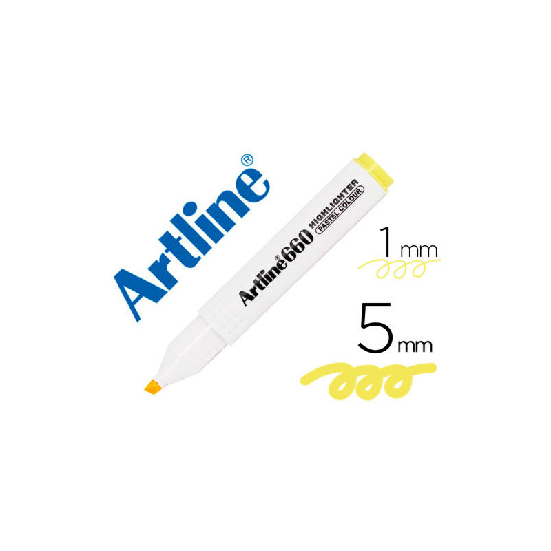 ROTULADOR ARTLINE FLUORESCENTE EK-660 AMARILLO PASTEL PUNTA BISELADA