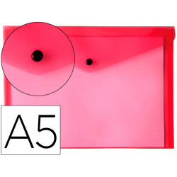 CARPETA LIDERPAPEL DOSSIER BROCHE 34350 POLIPROPILENO DIN A5 ROJA TRANSPARENTE