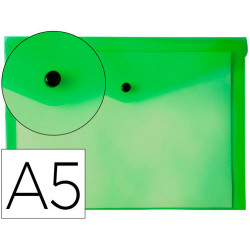 CARPETA LIDERPAPEL DOSSIER BROCHE 34353 POLIPROPILENO DIN A5 VERDE TRANSPARENTE