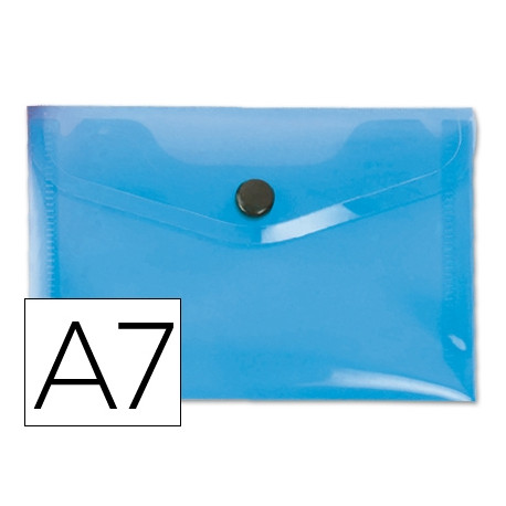 CARPETA LIDERPAPEL DOSSIER BROCHE 44222 POLIPROPILENO DIN A7 AZUL TRANSLUCIDO