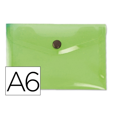 CARPETA LIDERPAPEL DOSSIER BROCHE 44233 POLIPROPILENO DIN A6 VERDE TRANSLUCIDO