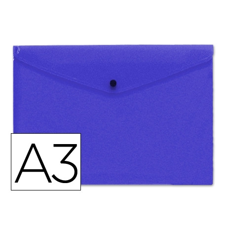 CARPETA LIDERPAPEL DOSSIER BROCHE 44242 POLIPROPILENO DIN A3 AZUL TRANSLUCIDO