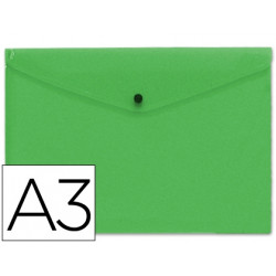 CARPETA LIDERPAPEL DOSSIER BROCHE 44243 POLIPROPILENO DIN A3 VERDE TRANSLUCIDO