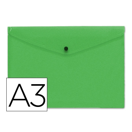 CARPETA LIDERPAPEL DOSSIER BROCHE 44243 POLIPROPILENO DIN A3 VERDE TRANSLUCIDO