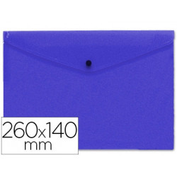 CARPETA LIDERPAPEL DOSSIER BROCHE POLIPROPILENO TAMA?O SOBRE AMERICANO 260X140 MM AZUL TRANSLUCIDO