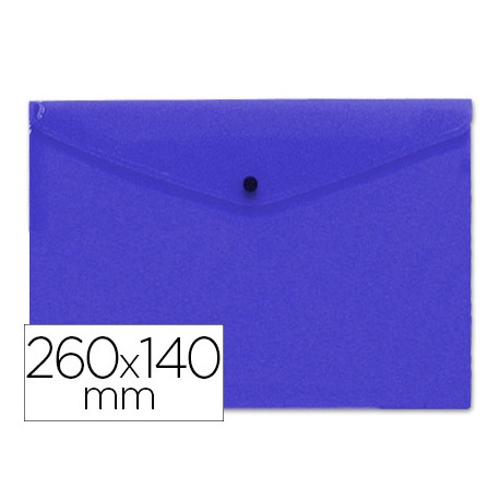 CARPETA LIDERPAPEL DOSSIER BROCHE POLIPROPILENO TAMA?O SOBRE AMERICANO 260X140 MM AZUL TRANSLUCIDO