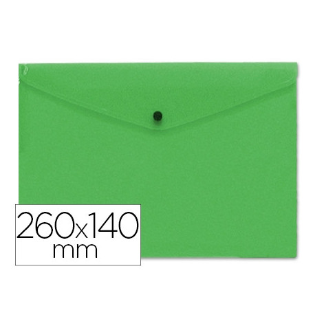 CARPETA LIDERPAPEL DOSSIER BROCHE POLIPROPILENO TAMA?O SOBRE AMERICANO 260X140MM VERDE TRANSLUCIDO