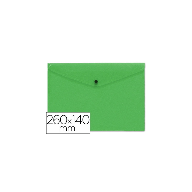 CARPETA LIDERPAPEL DOSSIER BROCHE POLIPROPILENO TAMA?O SOBRE AMERICANO 260X140MM VERDE TRANSLUCIDO