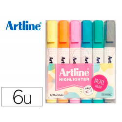 ROTULADOR ARTLINE FLUORESCENTE EK-660 COLORES PASTEL BOLSA DE 6 UNIDADES COLORES SURTIDOS