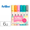 ROTULADOR ARTLINE FLUORESCENTE EK-660 COLORES PASTEL BOLSA DE 6 UNIDADES COLORES SURTIDOS