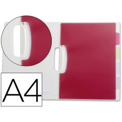 CARPETA LIDERPAPEL DOSSIER PINZA LATERAL POLIPROPILENO DIN A4 TRANSPARENTE CON SEPARADORES