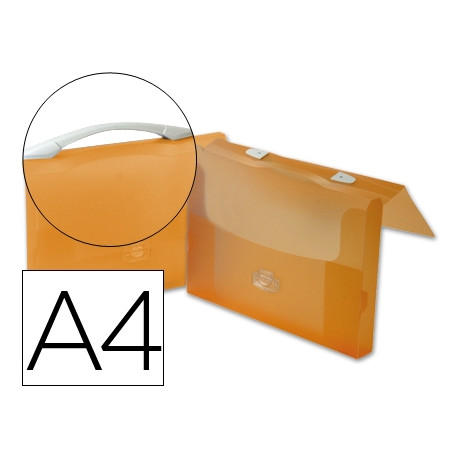 CARPETA BEAUTONE PORTADOCUMENTOS BROCHE POLIPROPILENO DIN A4 NARANJA TRANSPARENTE