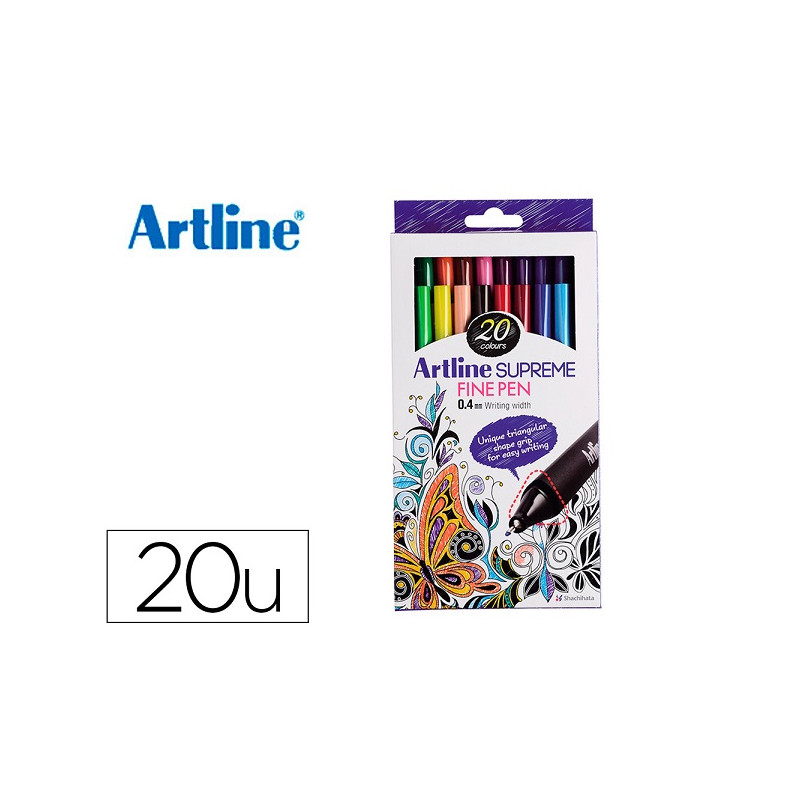 ROTULADOR ARTLINE SUPREME EPFS200 FINE LINER PUNTA DE FIBRA 0,4 MM BOLSA 20 UNIDADES COLORES SURTIDO