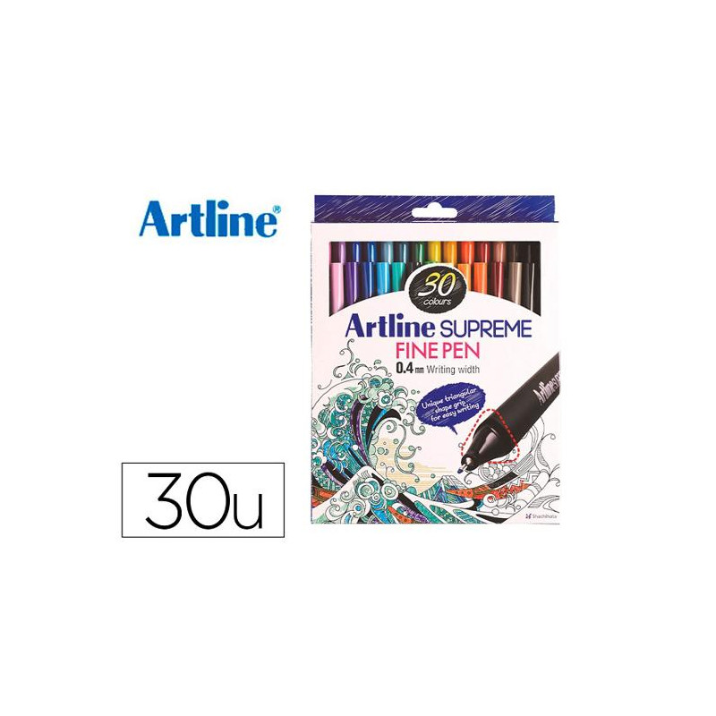 ROTULADOR ARTLINE SUPREME EPFS200 FINE LINER PUNTA DE FIBRA 0,4 MM BOLSA 30 UNIDADES COLORES SURTIDO