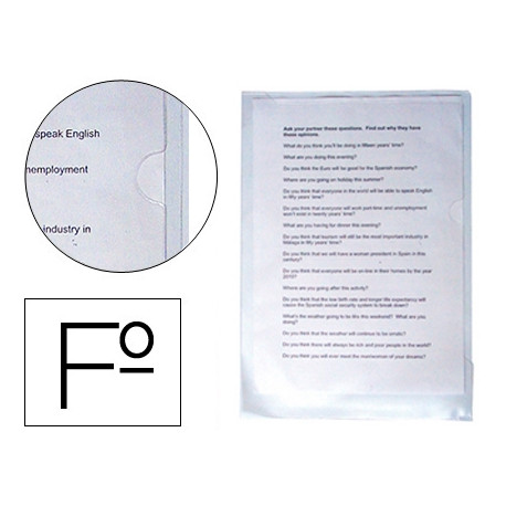 CARPETA DOSSIER U?ERO PLASTICO Q-CONNECT 180 MC FOLIO TRANSPARENTE