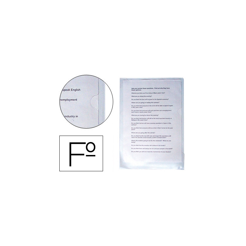 CARPETA DOSSIER U?ERO PLASTICO Q-CONNECT 180 MC FOLIO TRANSPARENTE