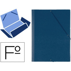 CARPETA GOMAS SOLAPAS PLASTICO SARO FOLIO AZUL