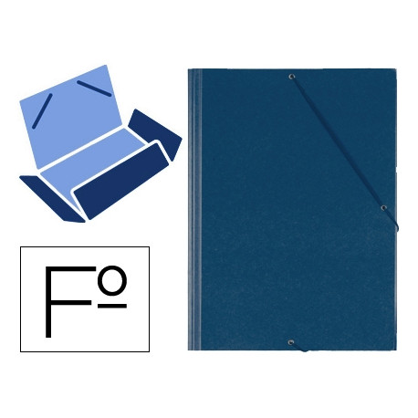 CARPETA GOMAS SOLAPAS PLASTICO SARO FOLIO AZUL