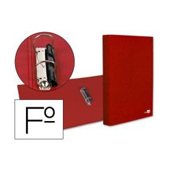 CARPETA DE 2 ANILLAS 25MM MIXTAS LIDERPAPEL FOLIO CARTON FORRADO PAPER COAT COMPRESOR PLASTICO ROJA