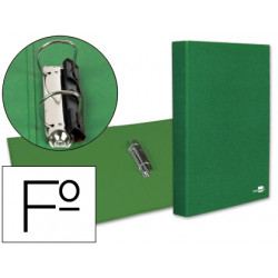 CARPETA DE 2 ANILLAS 25MM MIXTAS LIDERPAPEL FOLIO CARTON FORRADO PAPER COAT COMPRESOR PLASTICO VERDE