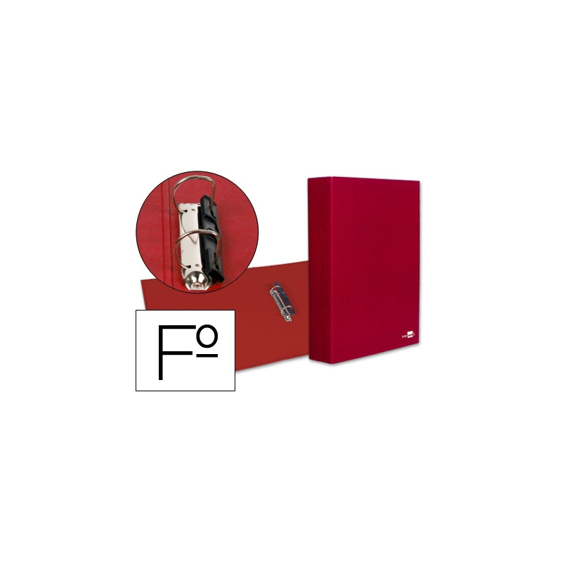 CARPETA DE 2 ANILLAS 40MM MIXTAS LIDERPAPEL FOLIO CARTON FORRADO PAPER COAT PLASTICO ROJA