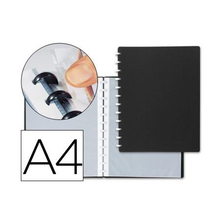 CARPETA LIDERPAPEL DIN A4 CON 20 FUNDAS INTERCAMBIABLES COLOR NEGRO