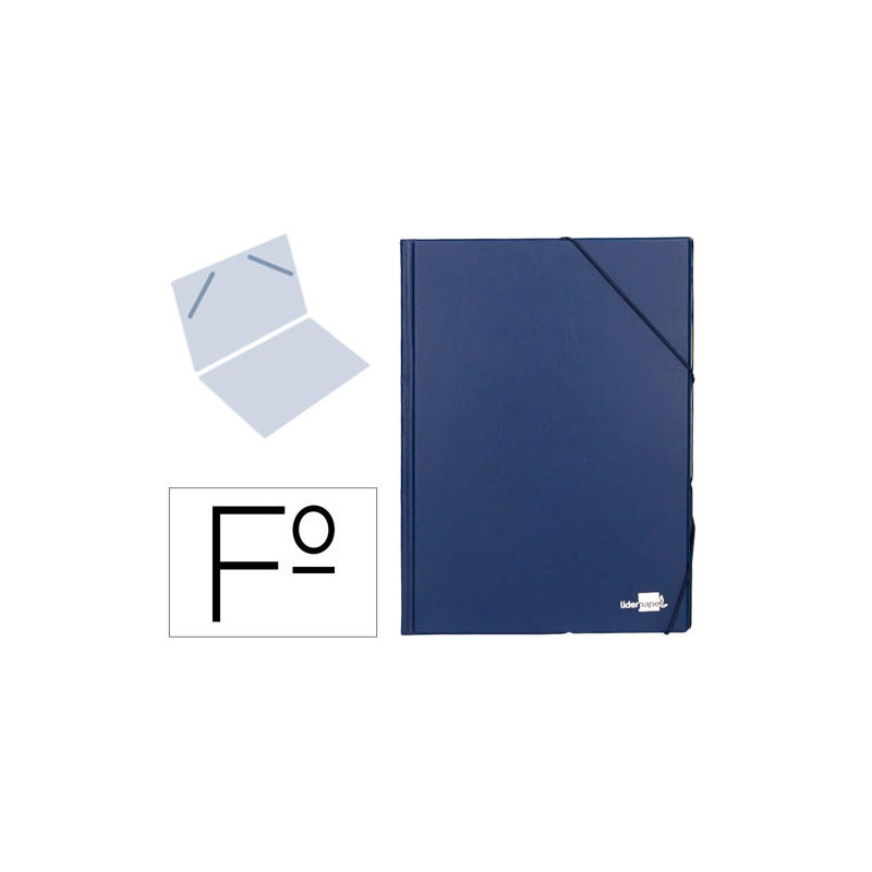 CARPETA LIDERPAPEL GOMAS FOLIO SENCILLA PVC AZUL