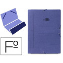 CARPETA LIDERPAPEL GOMAS FOLIO BOLSA CARTON PINTADO AZUL