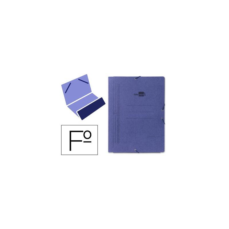 CARPETA LIDERPAPEL GOMAS FOLIO BOLSA CARTON PINTADO AZUL