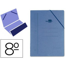 CARPETA LIDERPAPEL GOMAS OCTAVO BOLSA CARTON COMPACTO AZUL