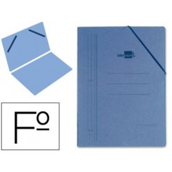 CARPETA LIDERPAPEL GOMAS FOLIO SENCILLA CARTON COMPACTO AZUL