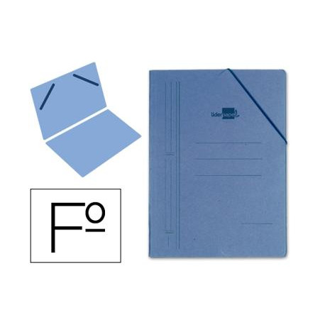 CARPETA LIDERPAPEL GOMAS FOLIO SENCILLA CARTON COMPACTO AZUL