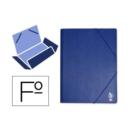 CARPETA LIDERPAPEL GOMAS FOLIO SOLAPAS PLASTICO AZUL