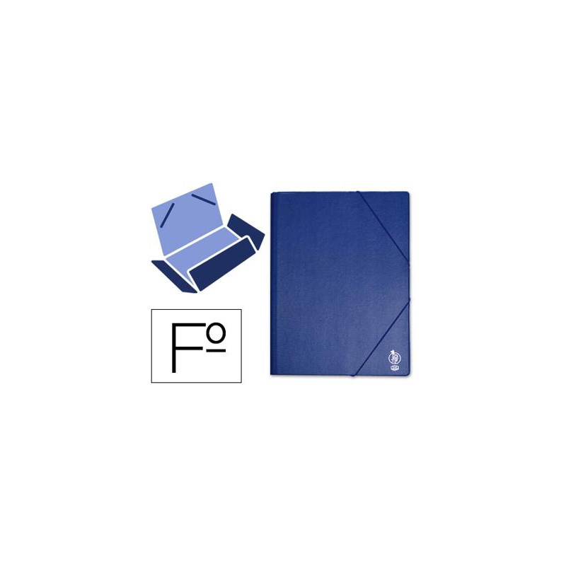 CARPETA LIDERPAPEL GOMAS FOLIO SOLAPAS PLASTICO AZUL